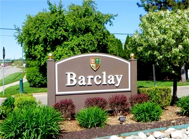 The welcome sign at Barclay in Rochester Hills, Michigan.