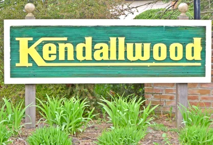 Kendallwood welcome sign in Michigan.